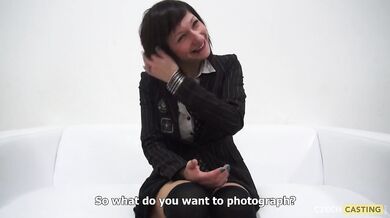 25 year old amateur gets cum on her at casting