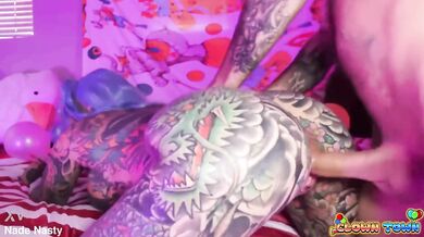 Clown tattooed pussy Tiger Lilly