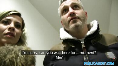 Cheating wife with short blonde hair fucks for cash