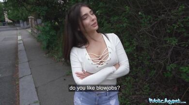 Tru Kait riding a big dick deep inside her wet pussy outdoors in public