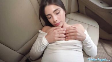 Tru Kait riding a big dick deep inside her wet pussy outdoors in public