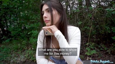 Tru Kait riding a big dick deep inside her wet pussy outdoors in public