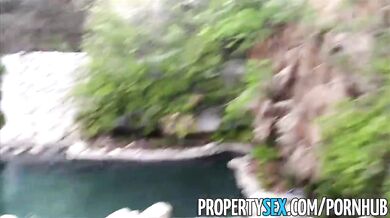 Sexy petite realtor fucks pervert pretending to buy house