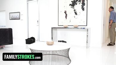 Stepson Hammers Step Mom's Giant Ass While Husband Is Locked In The Bathroom