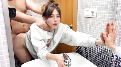 My out-of-shape friend fucks me in my bathroom at home