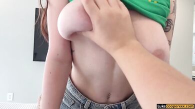 Big Tits Jade Hutchison Helps Her Stepbrother With Morning Hard Cock