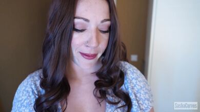 Stepson fucks his busty curvy stepmom with his massive cock in POV