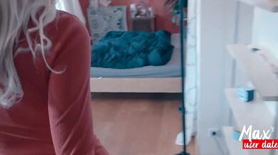 Hot German Blonde In Red Lingerie Gets Fucked Hard And Deep