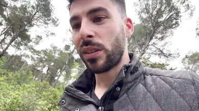 Kinky French brunette gets double stuffed in a forest fuckfest
