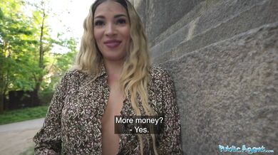 Public Babe Worships Big Dick
