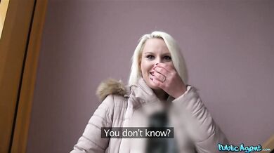 Public Lesbian Fucks Blonde in Red Bra for Cash