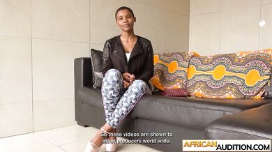 Beautiful african teen with big natural tits gets her pussy railed