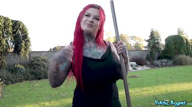 TS Sabien Demonia Big Ass Creampied Doggy Outdoors