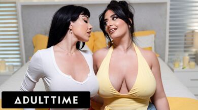 Busty Lesbians Sarah Arabic And Little Puck Oil Up Big Titties For Sloppy Lesbian Fuck!