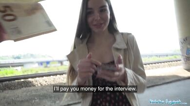 Long-Haired Ukrainian Babe Fucked by Stranger Outside