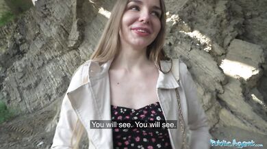 Long-Haired Ukrainian Babe Fucked by Stranger Outside