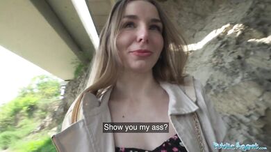 Long-Haired Ukrainian Babe Fucked by Stranger Outside