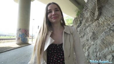 Long-Haired Ukrainian Babe Fucked by Stranger Outside
