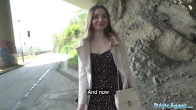 Long-Haired Ukrainian Babe Fucked by Stranger Outside