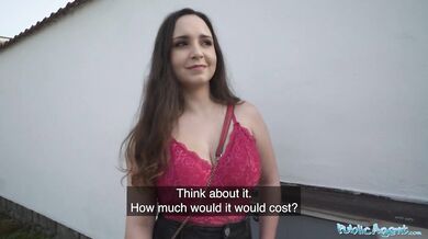 Babe Gets Cash for Big Natural Tits