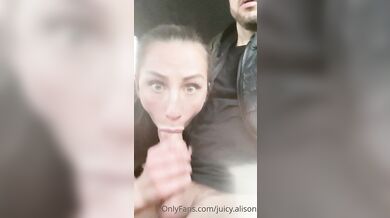 Juicy.Alison Blows Boyfriend in Car