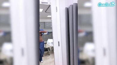 Sydney Hail Fit Blonde Nurse Masturbates at Work