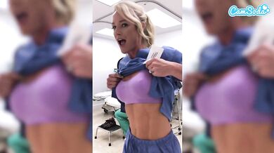 Sydney Hail Fit Blonde Nurse Masturbates at Work
