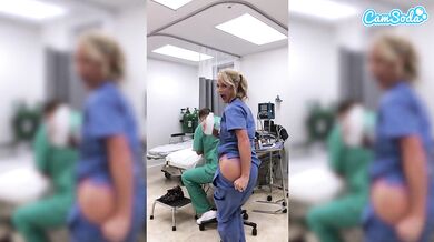 Sydney Hail Fit Blonde Nurse Masturbates at Work