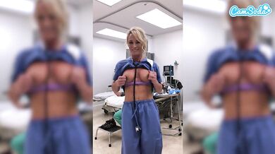 Sydney Hail Fit Blonde Nurse Masturbates at Work