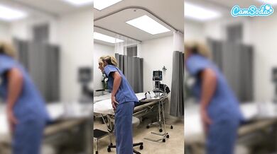 Sydney Hail Fit Blonde Nurse Masturbates at Work