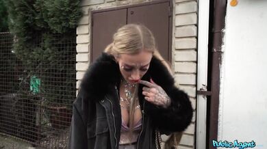 Tattooed dancer's public sex fantasy comes true